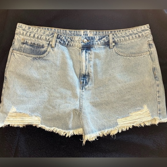 Princess Polly Blue Jean Shorts Distressed Vintage - Picture 1 of 4